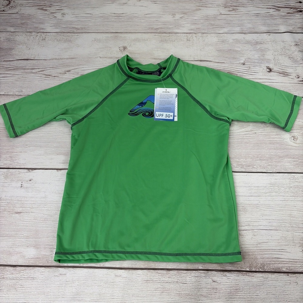 New Kanu Surf Shirt Youth XL Green UPF 50+ Swim Rash Guard Short Sleeve